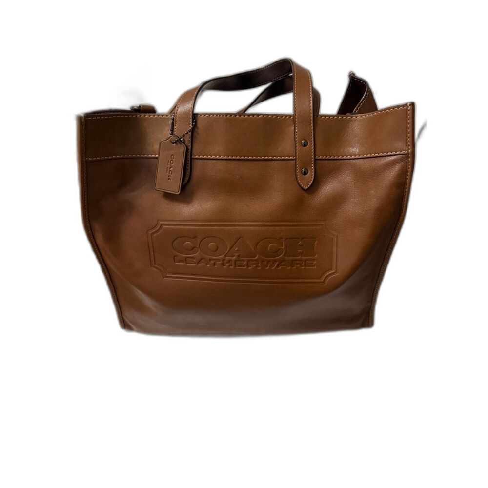 Coach Field Tote 40 Saddle Brown Leather Large Laptop Bag Dust Bag and Insert